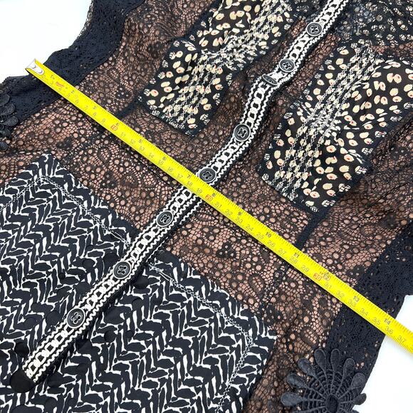 Anthropologie Beguile by Byron Lars Allusione Dress Black Lace Insert Sheath 6p - Picture 9 of 15